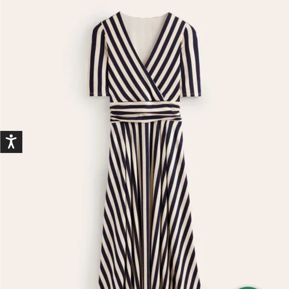NWT Boden Kassidy dress in French Navy and Ivory stripe. Size 10 Petite - Picture 5 of 9